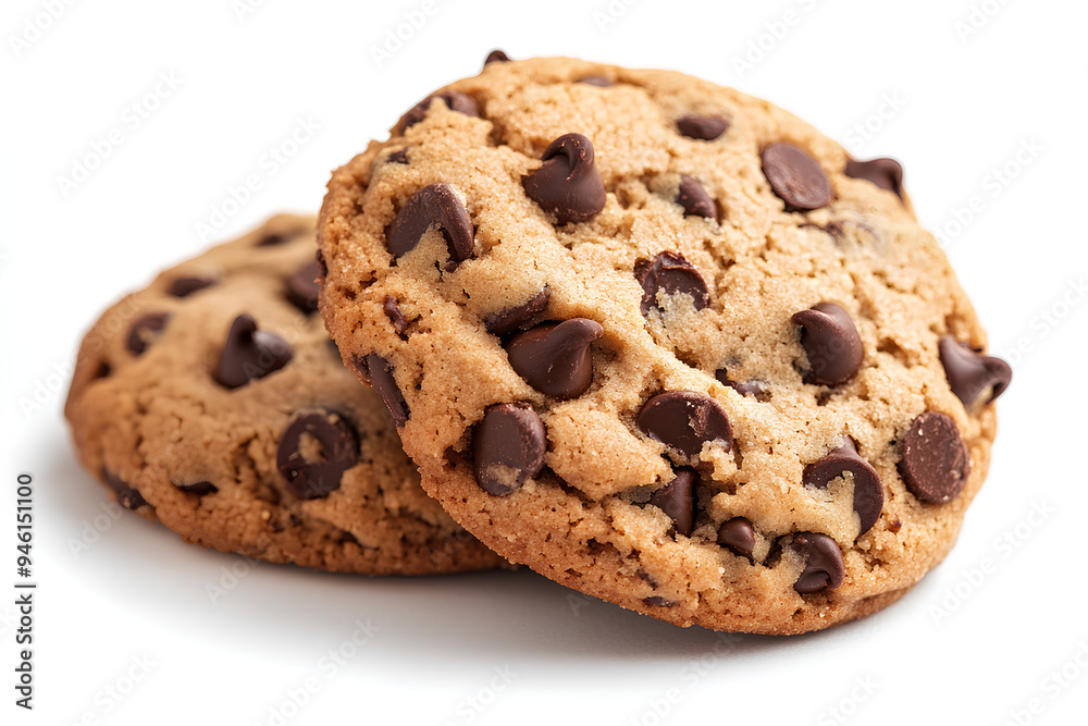 Cookies with chocolate chips clip art, white background, 3d rendering Cookies with chocolate chips clip art, white background, 3d rendering