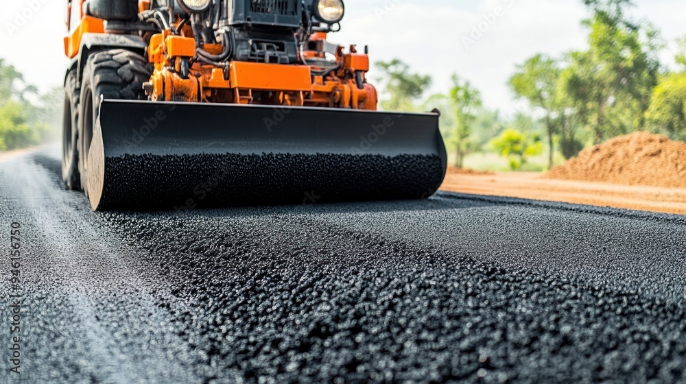 Road Construction: Asphalt Roller Road Construction: Asphalt Roller