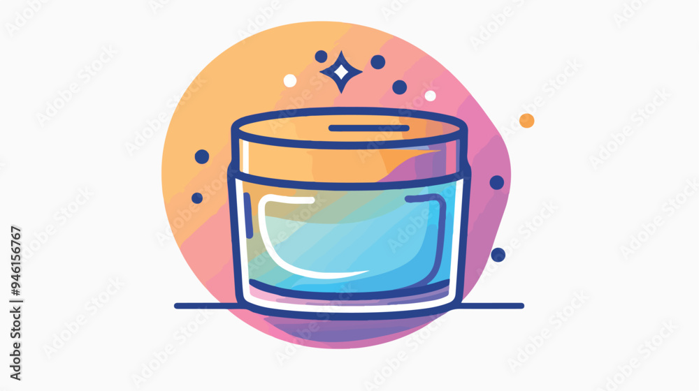 Moisture Cream Linear Icon with Color Gradient Flat Design Moisture Cream Linear Icon with Color Gradient Flat Design