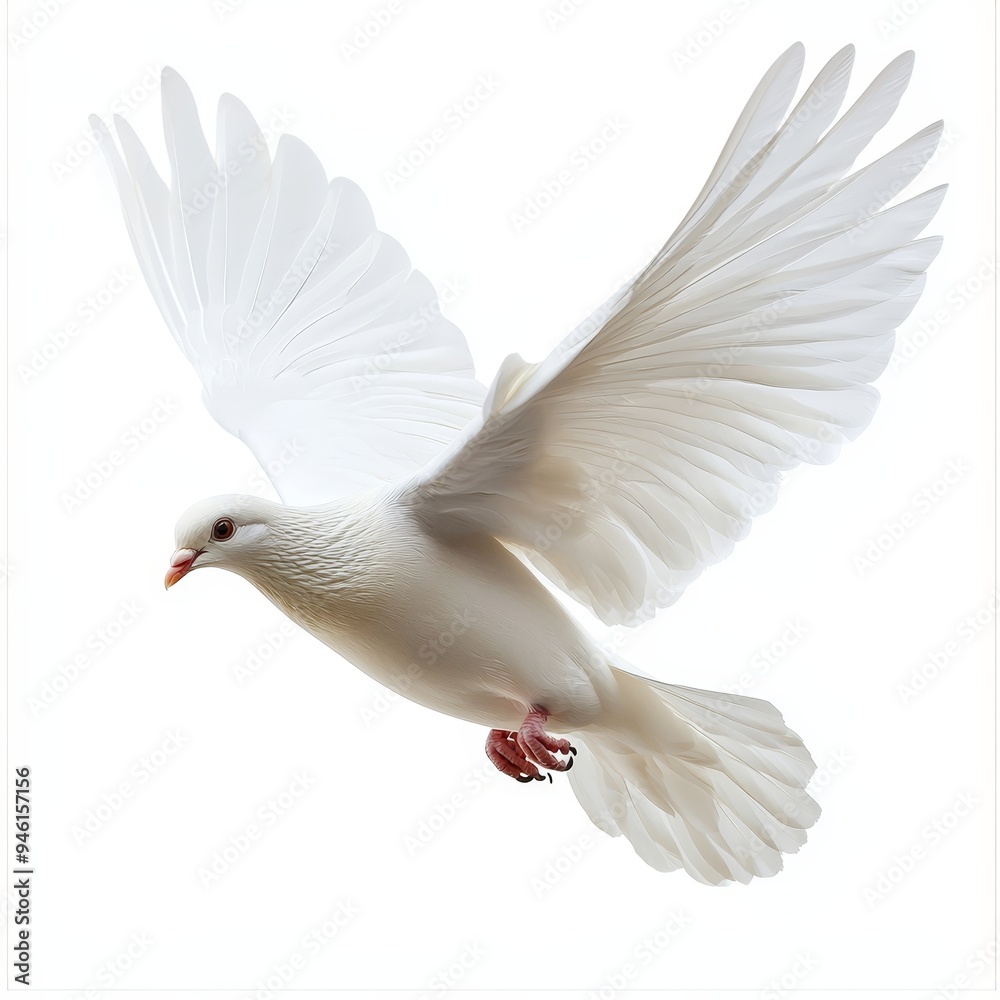 Isolated white dove on transparent background - Stock Photo Isolated white dove on transparent background - Stock Photo