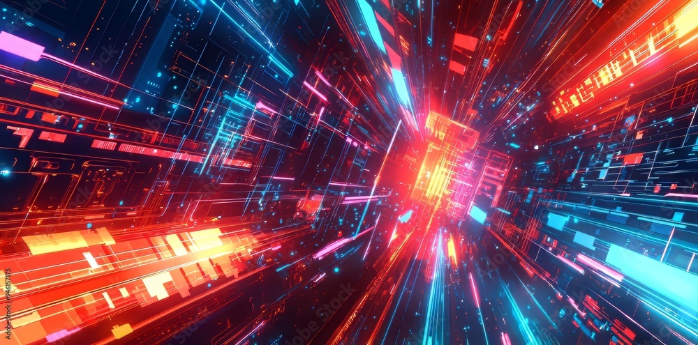 The background is an abstract background with interlaced digital glitch and distortion effect. The style is futuristic cyberpunk design. We are looking for vintage futurism, cyberpunk and rave 80s The background is an abstract background with interlaced digital glitch and distortion effect. The style is futuristic cyberpunk design. We are looking for vintage futurism, cyberpunk and rave 80s