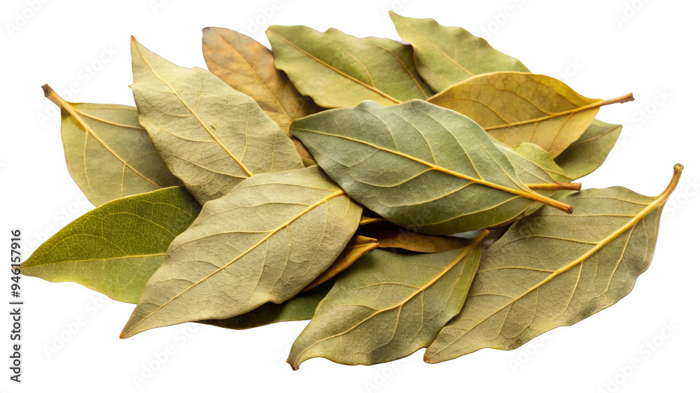 Dried bay leaves on a transparent background. Dried bay leaves on a transparent background.