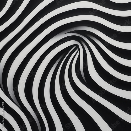 Create a sense of movement with flowing black and white lines