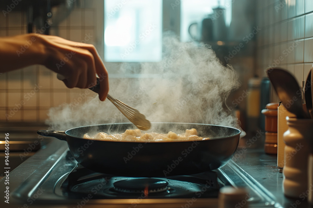 POV angle of a person cooking in a kitchen
POV angle of a person cooking in a kitchen