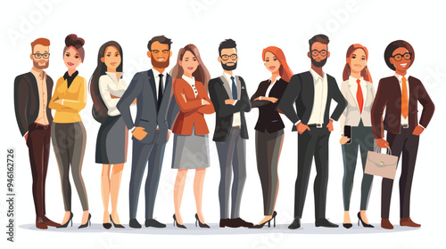 Successful Business Team in Flat Vector Style