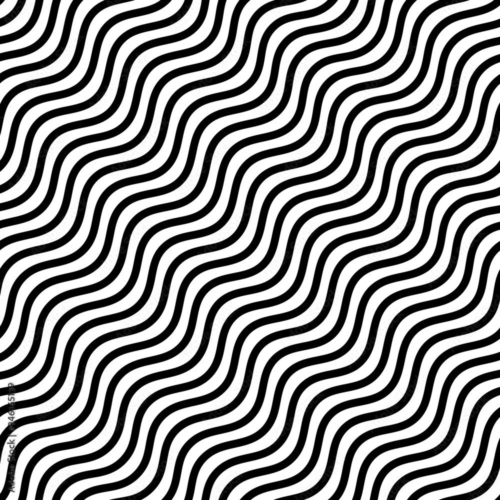 Wave seamless texture, black lines on white background. Vector illustration Wave seamless texture, black lines on white background. Vector illustration