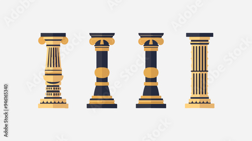 Professional Law, Finance, and Attorney Pillar Vector Icons