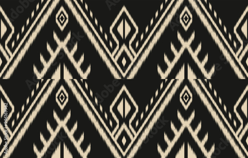 Ethnic abstract ikat art. Aztec ornament print. geometric ethnic pattern seamless color oriental. Design for background ,curtain, carpet, wallpaper, clothing, wrapping, Batik, vector illustration.