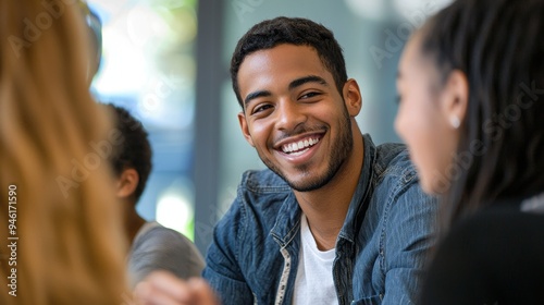 In class, a high school student engages in a discussion