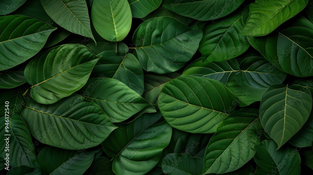 Lush Green Leaf Background Texture
