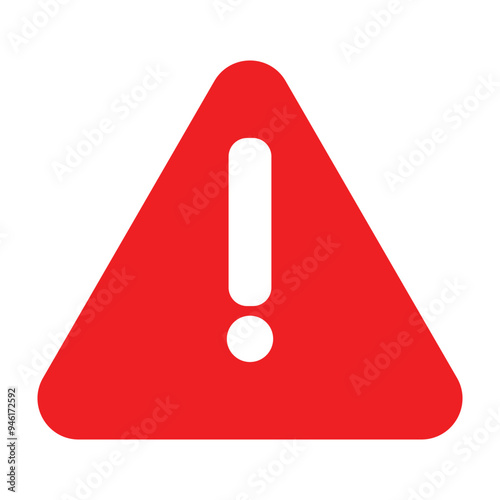 Danger warning. Exclamation mark attention caution illustration on white background. Warning sign in red triangle, attention, danger icon. Vector illustration.