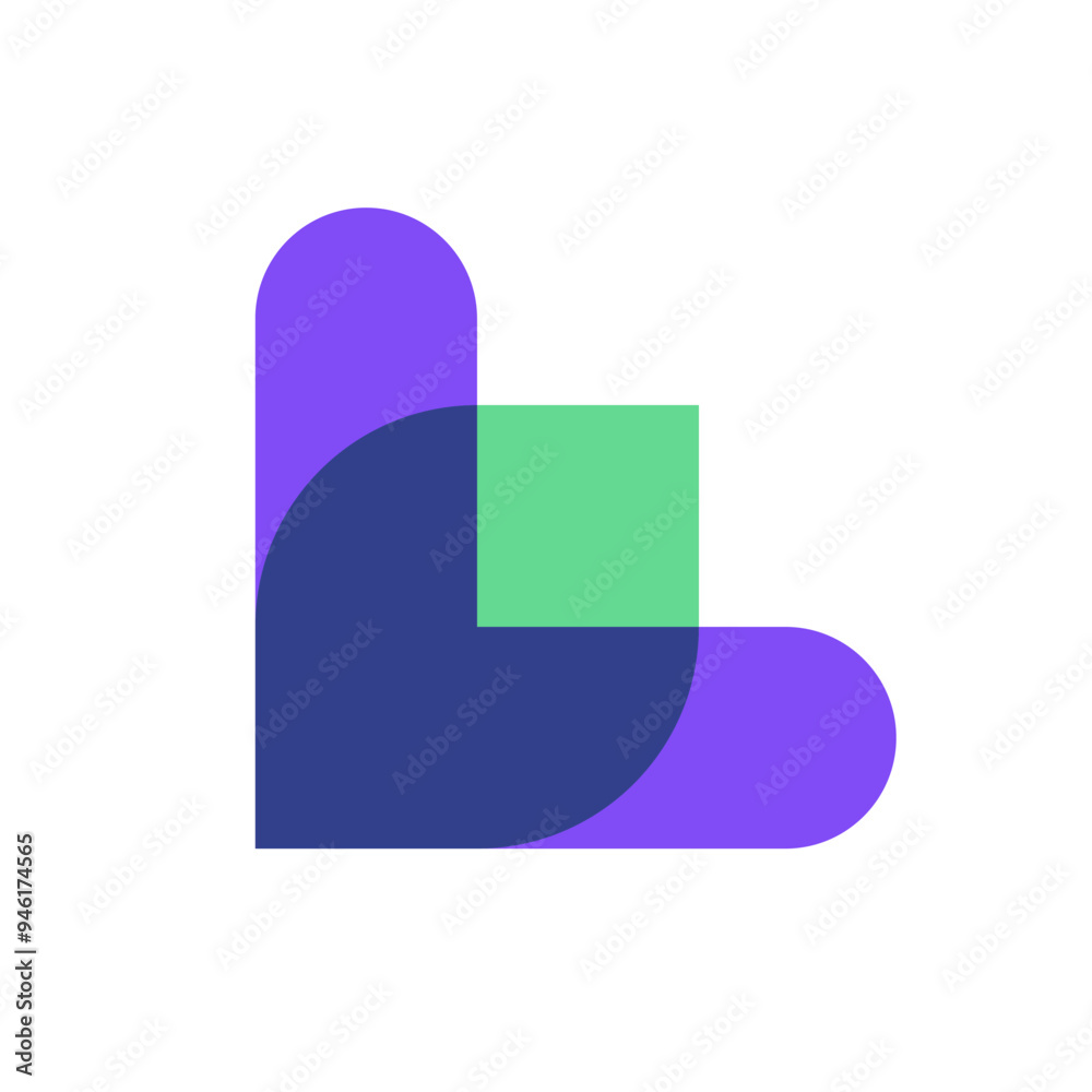 Letter L leaf overlapping color logo design Letter L leaf overlapping color logo design