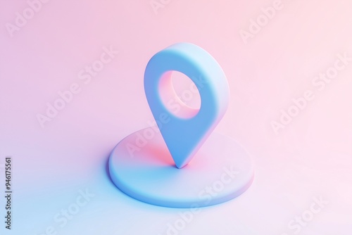 3D colorful cartoon location pin icon for map navigation and travel photo