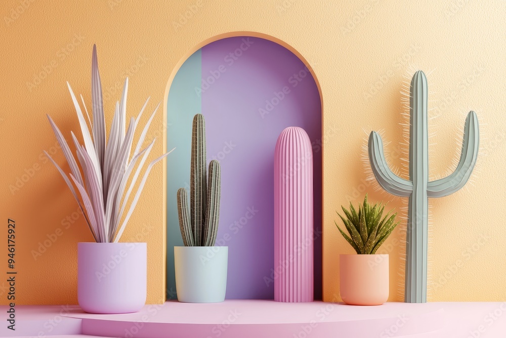 Stand podium wall scene pastel color background, geometric shape for product display presentation. Ideal for mockup products, stage showcases, and promotional displays. Stand podium wall scene pastel color background, geometric shape for product display presentation. Ideal for mockup products, stage showcases, and promotional displays.
