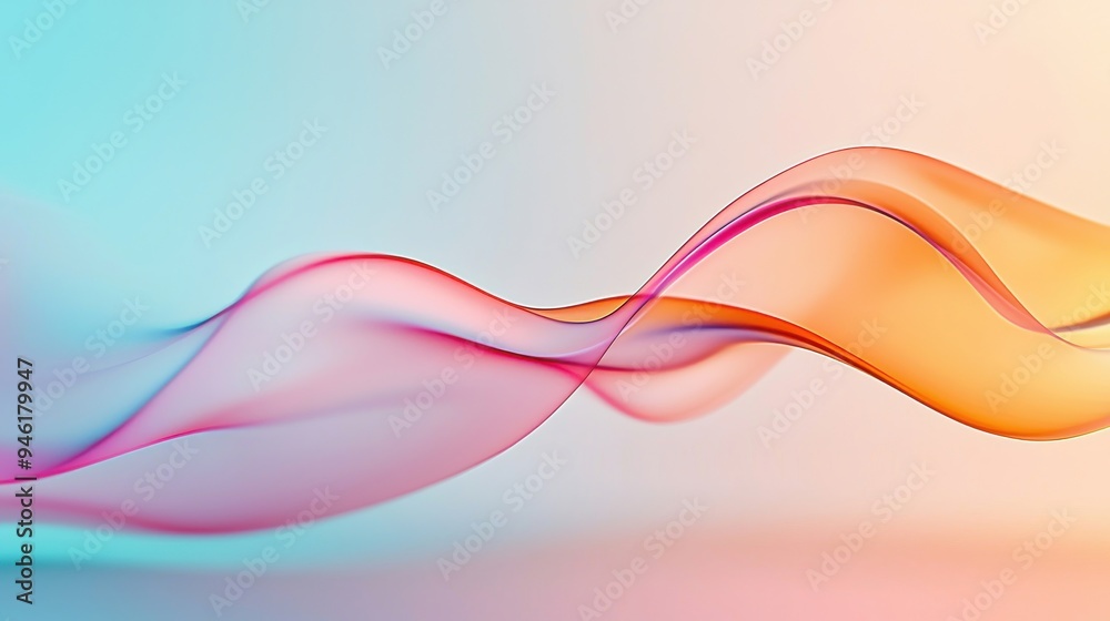 Fototapeta premium Abstract, colorful waves resembling transparent glass, flowing with a dynamic and fluid motion
