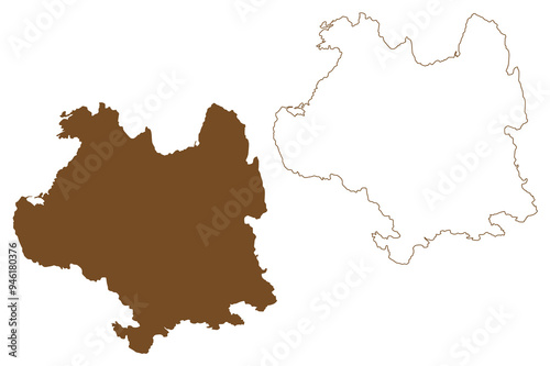 Atloyna island (Kingdom of Norway) map vector illustration, scribble sketch Atloy map