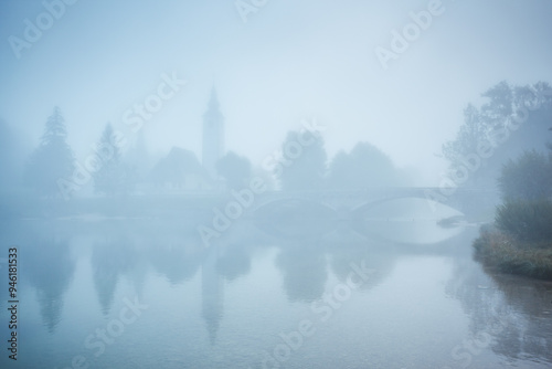 Photos Foggy morning on a quiet lake