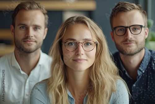 Portrait of business employees collaborating on a project
 photo