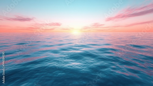 Pastel-colored sky at dawn over calm waters