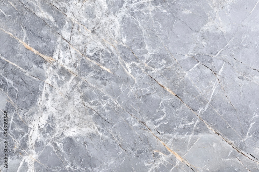 Fototapeta premium Modern grey limestone texture background in white light polished empty wall paper. luxury gray concrete stone table top desk view concept grunge seamless, Rustic marble slab , ai