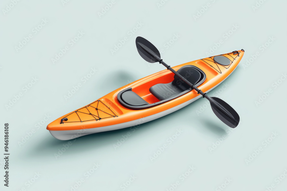 Orange Kayak with Paddles Orange Kayak with Paddles