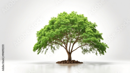 Rain tree isolated on a white background Tropical tree photo