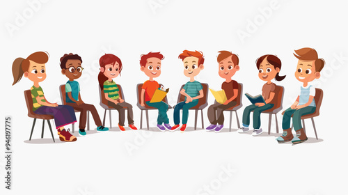Focused Schoolchildren Listening to Teacher in Classroom Setting