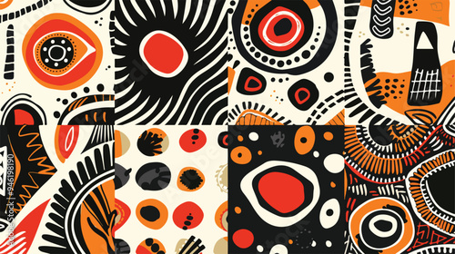 Seamless African Modern Art Patterns Vector Design