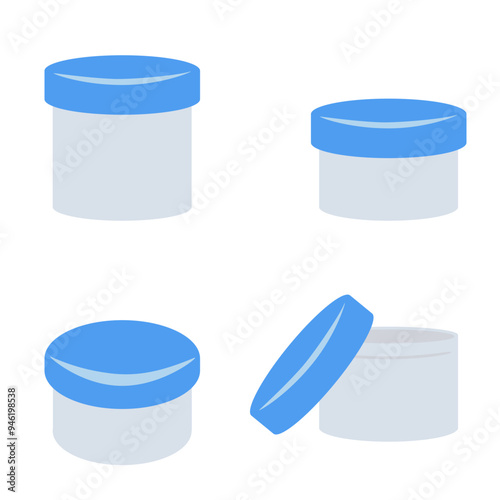シンプルな複数の軟膏容器のイラスト