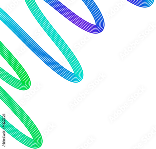 Abstract neon Gradient Wave Line Corner PNG