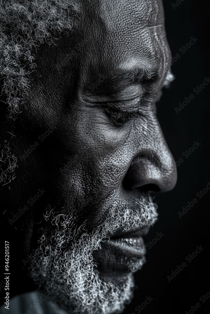 Obraz premium Man with beard in monochrome