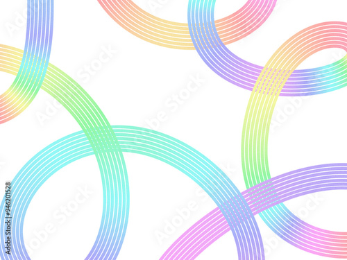 Abstract Pastel Rainbow Gradient Wave Line PNG