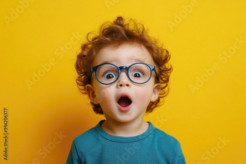 Boy with glasses and silly expression