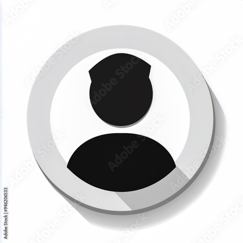 An icon for the user profile in a round shape, with a white background photo