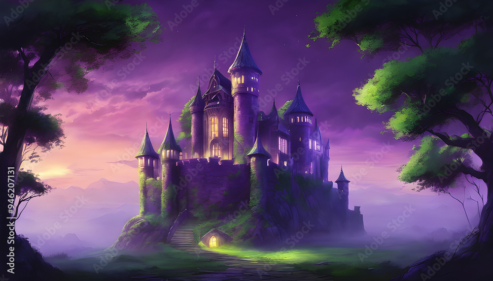 Naklejka premium Anime Mysterious Castle