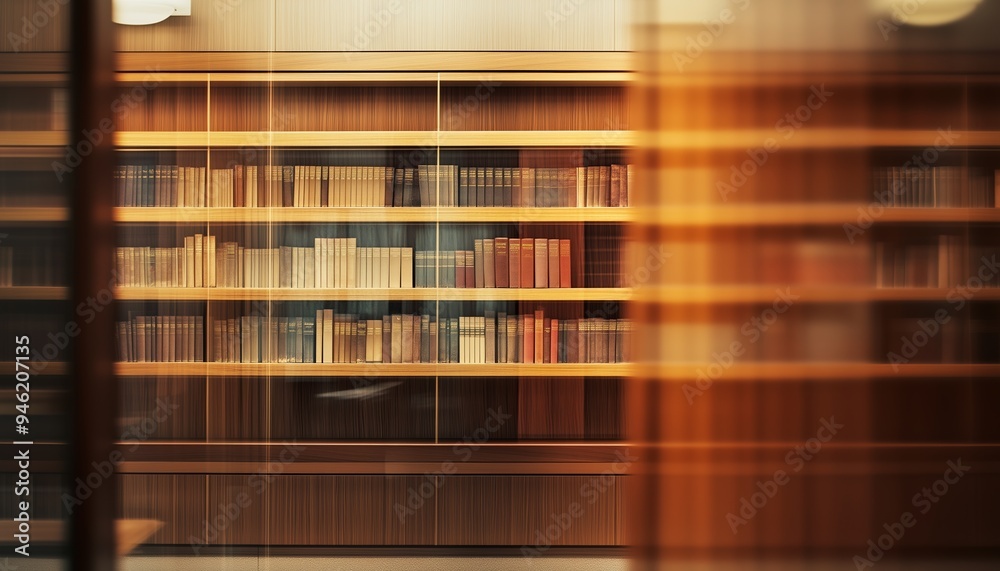 A close-up view bookshelf library, showcasing rows books. A close-up view bookshelf library, showcasing rows books.