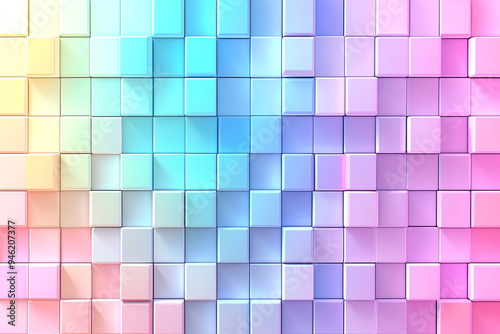 Pixelated grid pattern, flat design, front view, retro video game theme, animation. Generative ai.