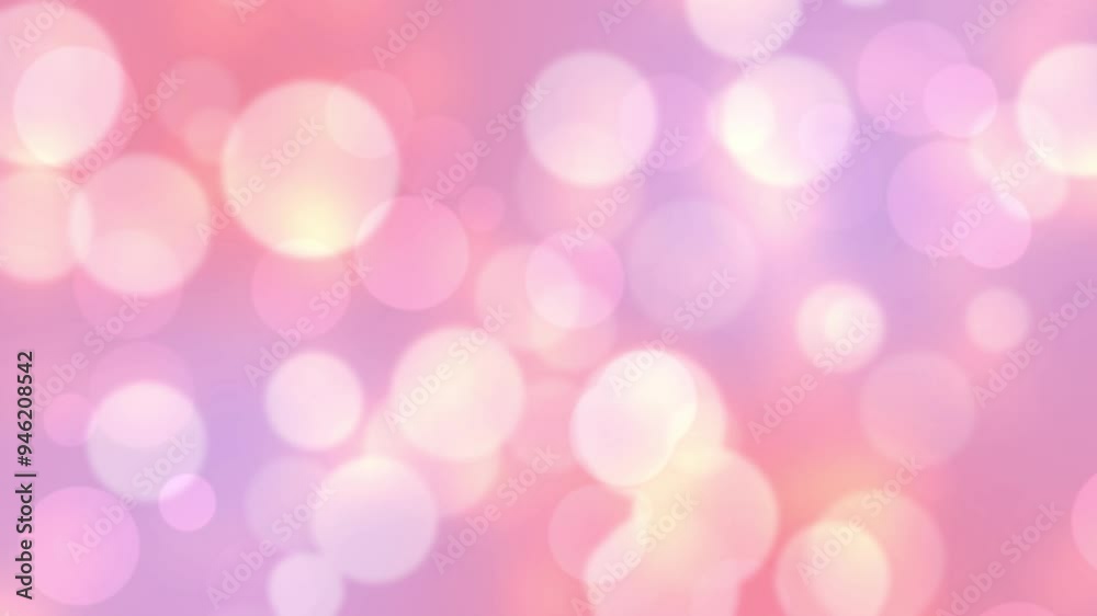 Abstract bokeh background with looping sparkling circles, 4K,pink