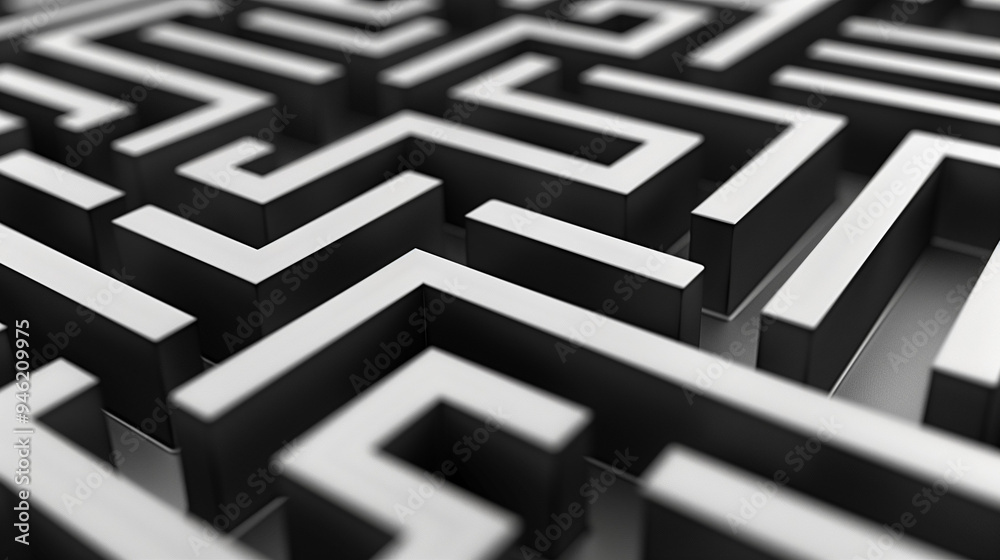 Complex Maze Symbolizing Confusion with an Intricate Design

