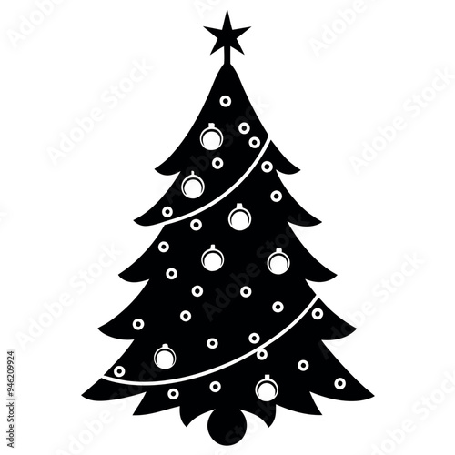 


       Christmas tree with ornaments vector illustration.
