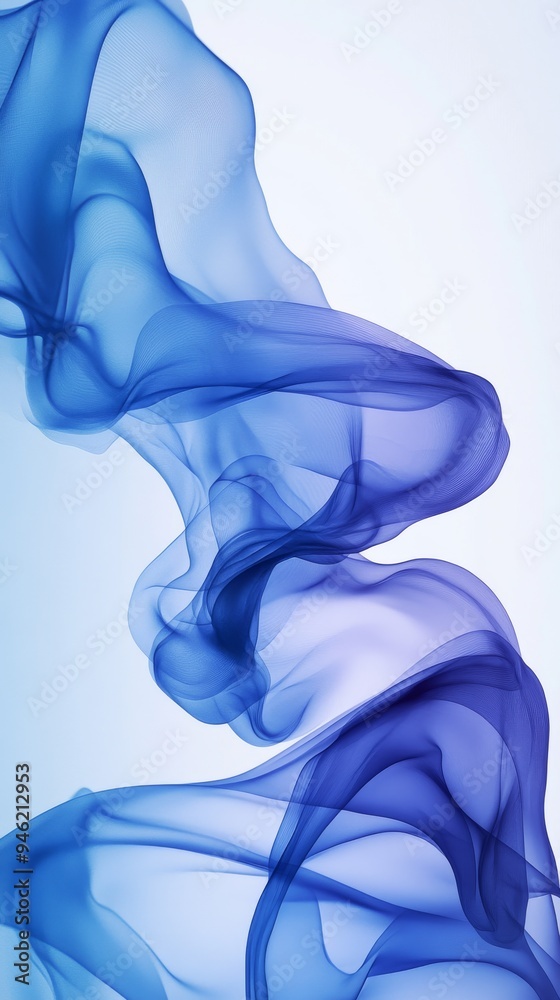 Abstract blue wavy shape flowing on white background Abstract blue wavy shape flowing on white background