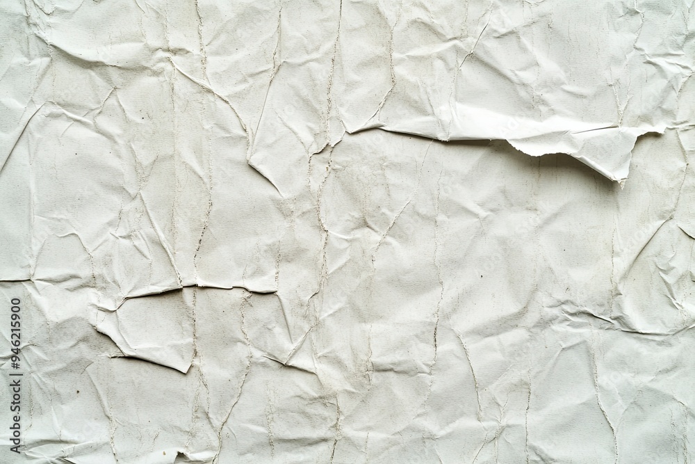 White recycled craft paper texture as background. Grey paper texture, Old vintage page or grunge vignette of old newspaper. Pattern rough art creased grunge letter. Hardboard with copy space , ai