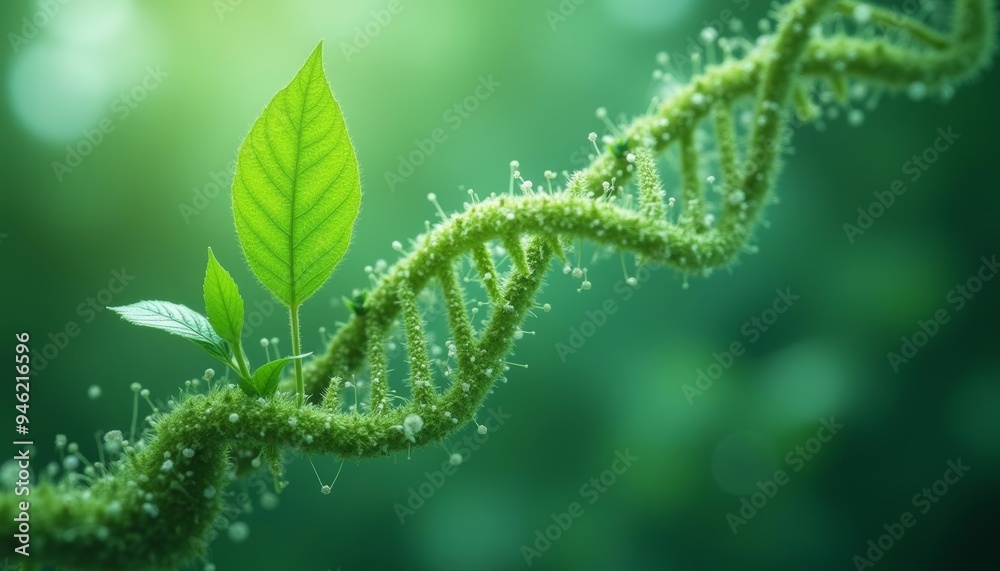  Natures intricate design  A leaf and a DNA double helix intertwined