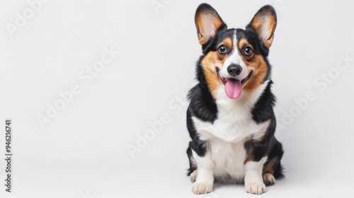 The fluffy corgi dog