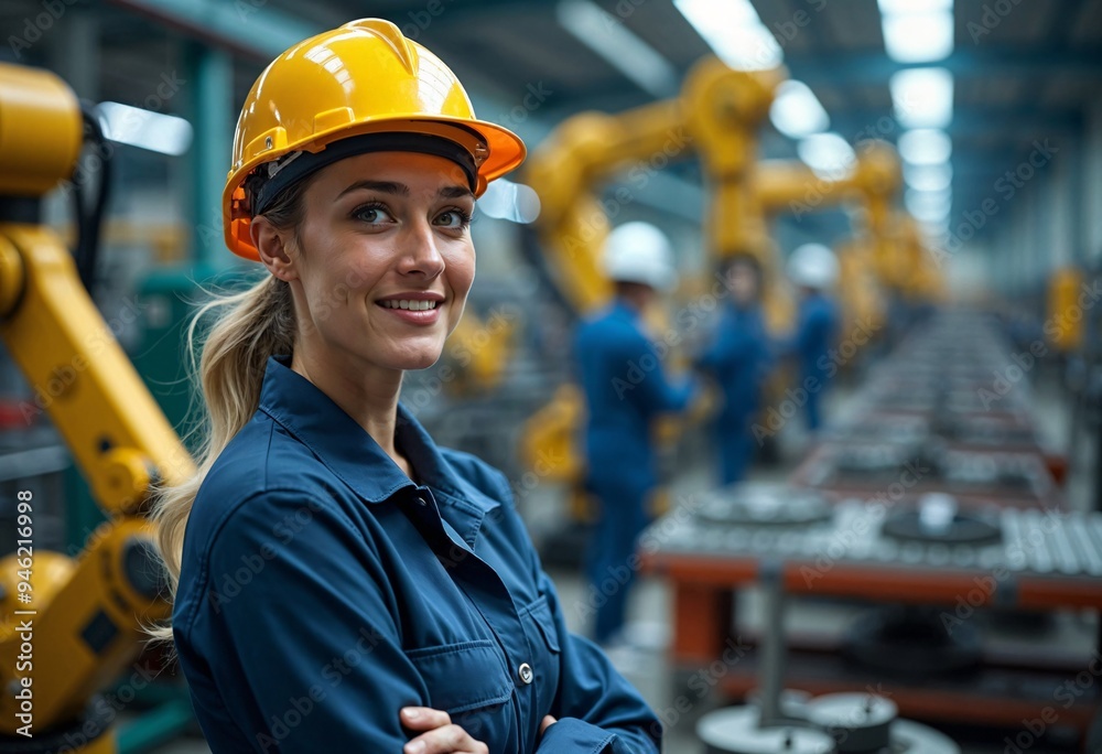 Women in Industry: Confident Engineer on Site Women in Industry: Confident Engineer on Site
