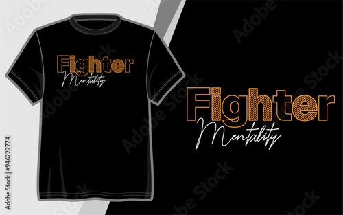 Vector typography t-shirt design, warrior mentality