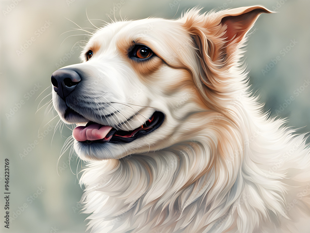 Portrait of a Beautiful Dog: Clipart Illustration with White Background
Portrait of a Beautiful Dog: Clipart Illustration with White Background