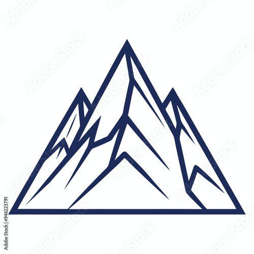 Mountain Logo Vector illustration isolade png on white background, Travel Logo