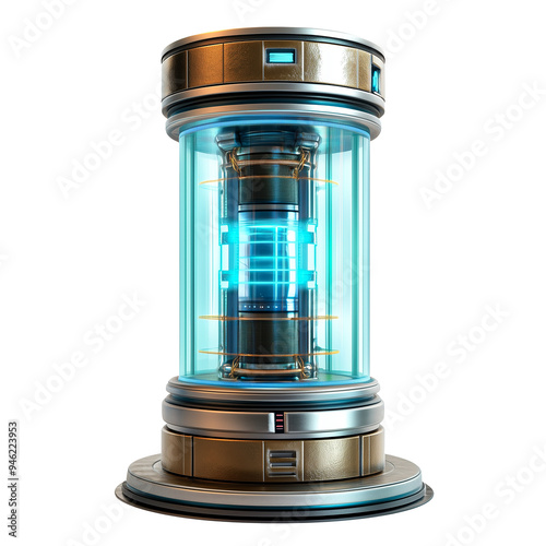 sci fi teleportation device futuristic isolated on transparent or white background photo