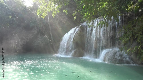 Erawan Waterfall , Erawan National Park in Kanchanaburi, Thailand photo